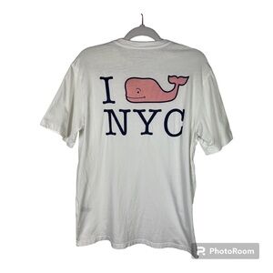 Vineyard Vnes " I Love NYC" Whale Graphic White Short Sleeve Tee Sz S